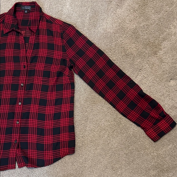 The Limited Red and Black Plaid Button Down Shirt - Picture 4 of 5